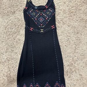 Embroidered Black Dress from Free People in Size XS